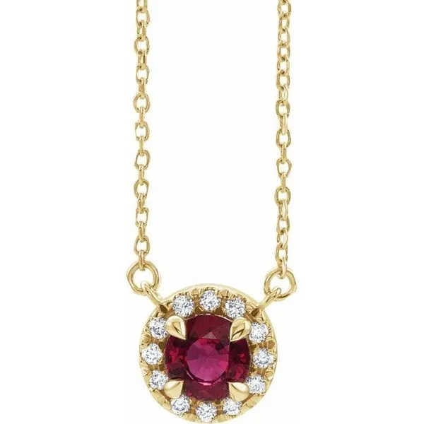 French-Set Halo-Style Necklace Cherry Street Jewelers Tulsa, OK