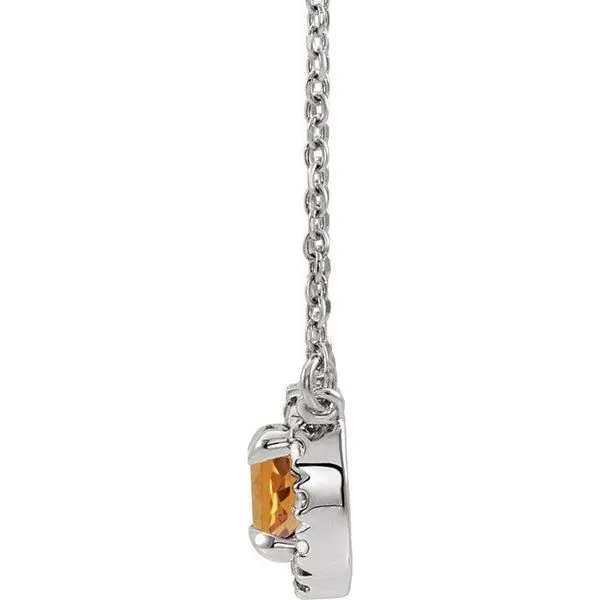 French-Set Halo-Style Necklace Image 2 M. J. Thomas Jewelers, Ltd. Stratford, CT