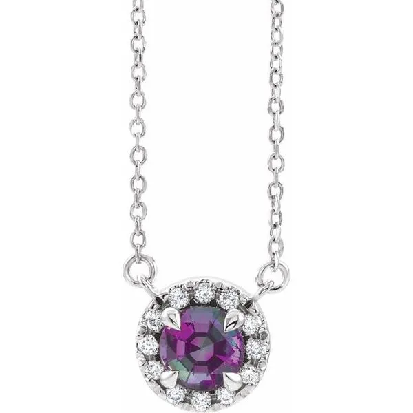 French-Set Halo-Style Necklace Hart's Jewelers Grants Pass, OR