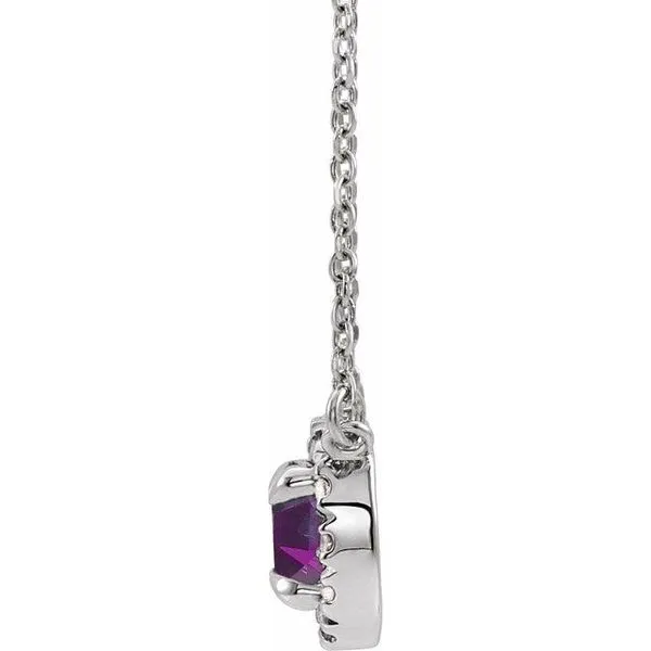 French-Set Halo-Style Necklace Image 2 Arlene's Fine Jewelry Vidalia, GA