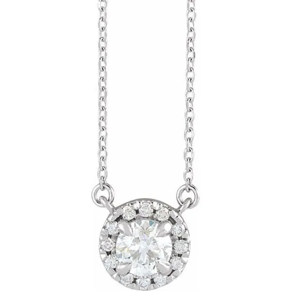 French-Set Halo-Style Necklace Rasmussen Jewelers Spanish Fork, UT