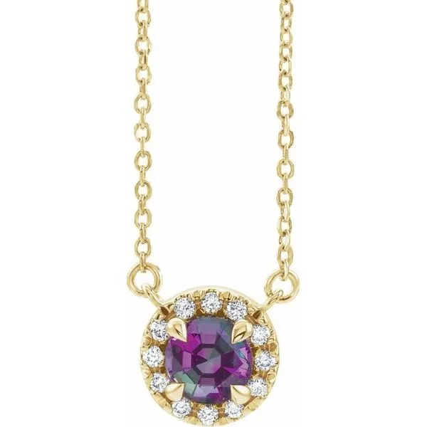 French-Set Halo-Style Necklace Hopman Jewelers Elkhart, IN