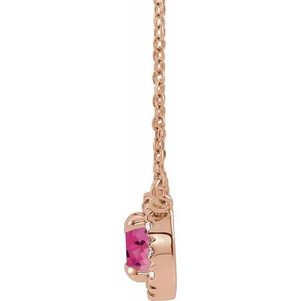 French-Set Halo-Style Necklace Image 2 Woelk's House of Diamonds Russell, KS
