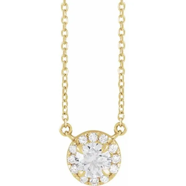 French-Set Halo-Style Necklace Rasmussen Jewelers Spanish Fork, UT