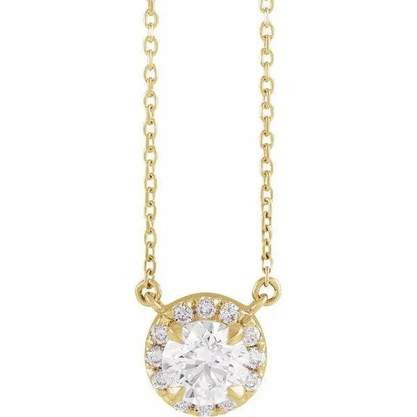 French-Set Halo-Style Necklace Rasmussen Jewelers Spanish Fork, UT