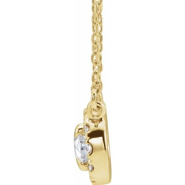 French-Set Halo-Style Necklace Image 2 Hopman Jewelers Elkhart, IN