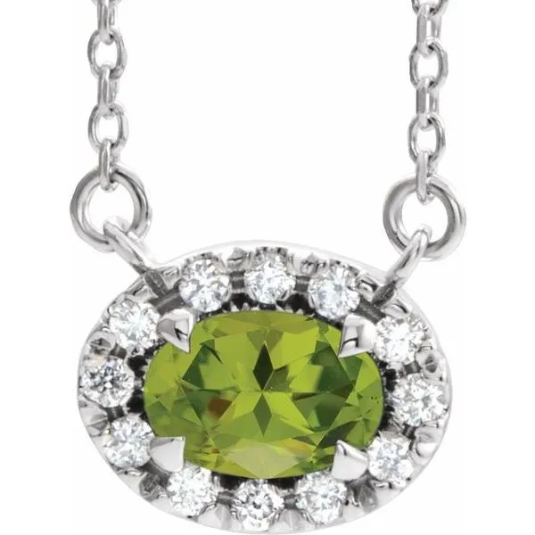 French-Set Halo-Style Necklace James & Williams Jewelers Berwyn, IL