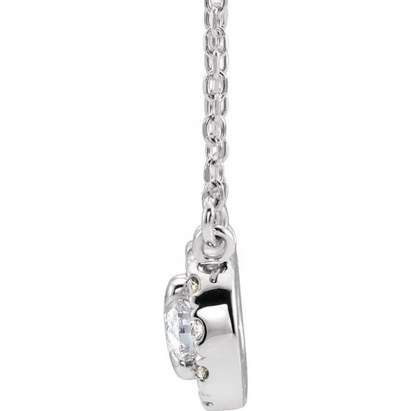 French-Set Halo-Style Necklace Image 2 Arnold's Jewelry and Gifts Logansport, IN