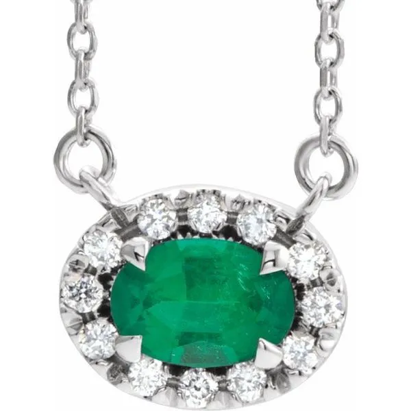 French-Set Halo-Style Necklace James & Williams Jewelers Berwyn, IL