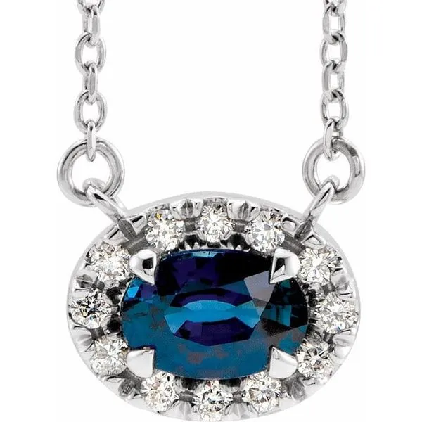 French-Set Halo-Style Necklace Diny's Jewelers Middleton, WI