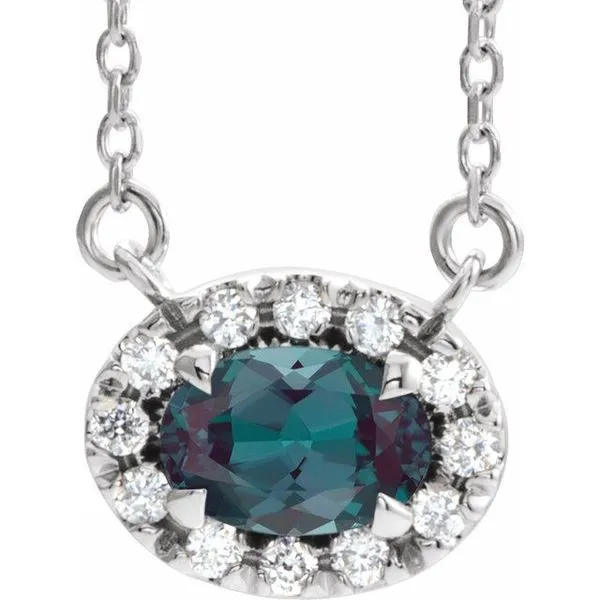 French-Set Halo-Style Necklace Diny's Jewelers Middleton, WI