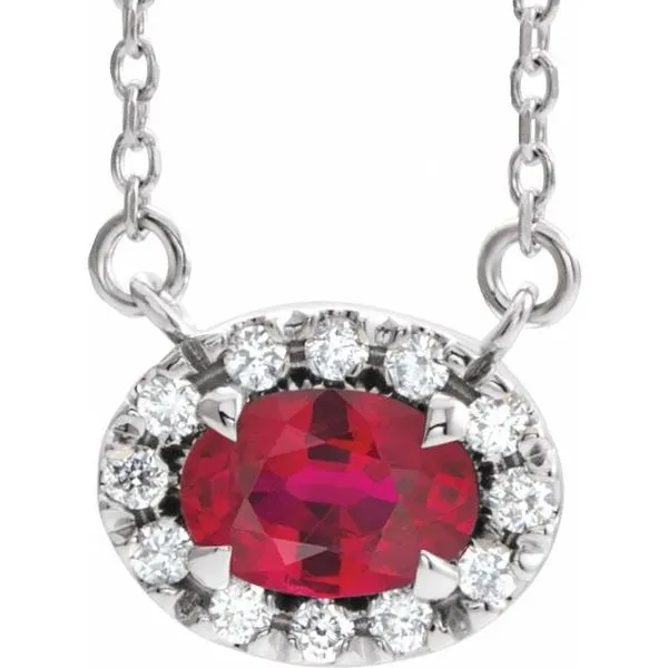 French-Set Halo-Style Necklace J. Meredith Jewelers Delafield, WI