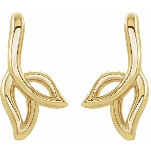 Freeform Leaf Earrings Image 2 Long Jewelers Chesapeake, VA