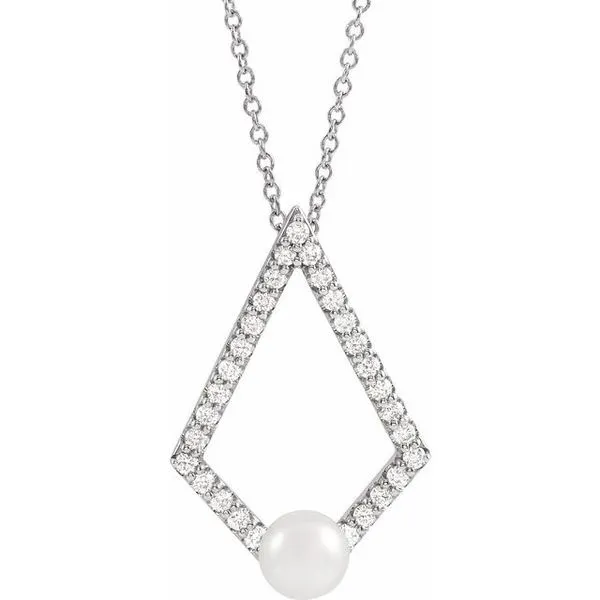 Pearl Geometric Necklace Rebel Diamonds New Hampton, IA