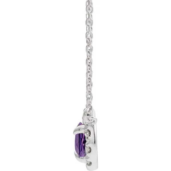 French-Set Halo-Style Necklace Image 2 M. J. Thomas Jewelers, Ltd. Stratford, CT