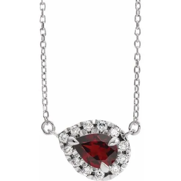 French-Set Halo-Style Necklace Cherry Street Jewelers Tulsa, OK