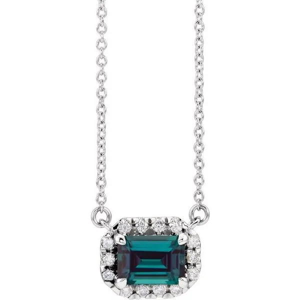 French-Set Halo-Style Necklace Arlene's Fine Jewelry Vidalia, GA