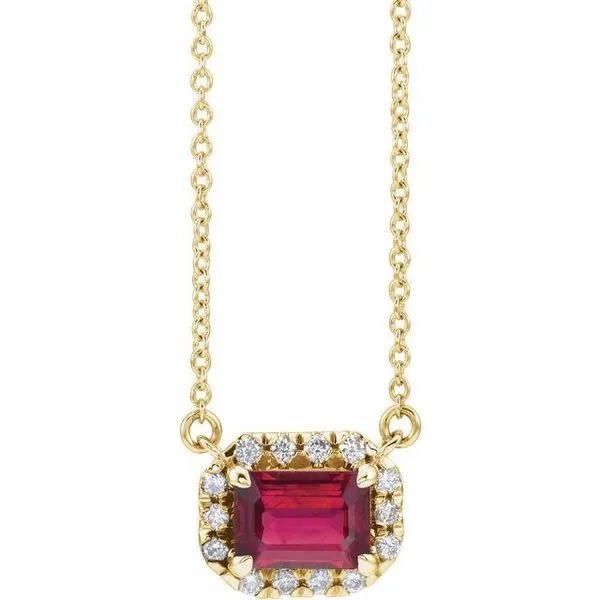 French-Set Halo-Style Necklace The Diamond Shop, Inc. Lewiston, ID