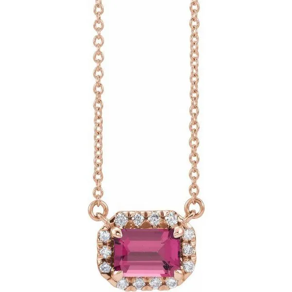 French-Set Halo-Style Necklace James & Williams Jewelers Berwyn, IL