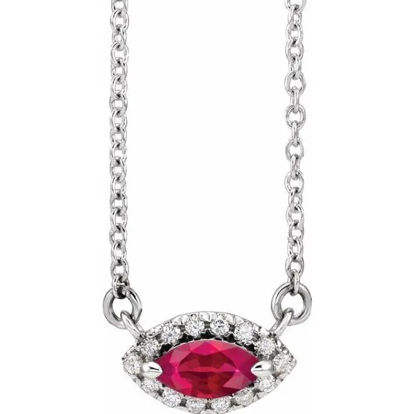 French-Set Halo-Style Necklace Cherry Street Jewelers Tulsa, OK