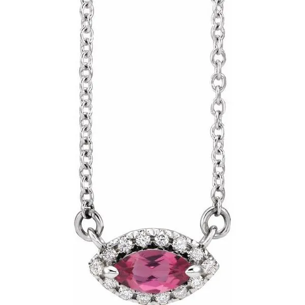 French-Set Halo-Style Necklace Hopman Jewelers Elkhart, IN