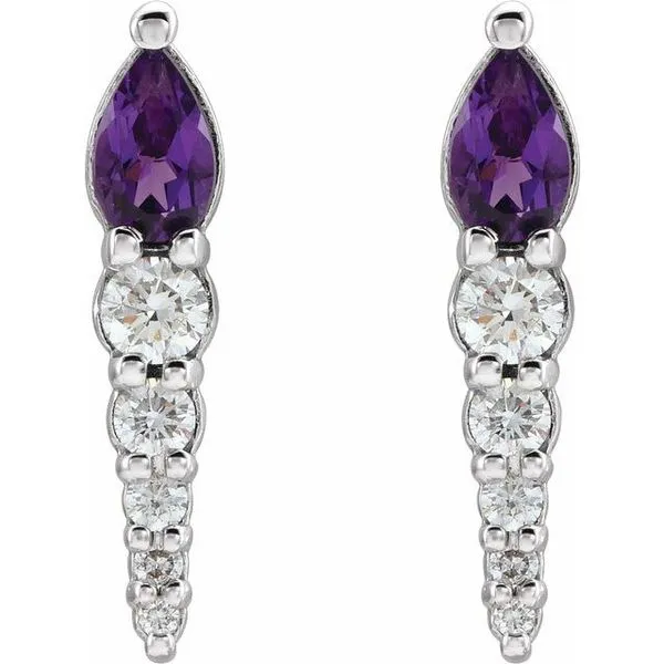 Accented Bar Earrings Image 2 Long Jewelers Chesapeake, VA