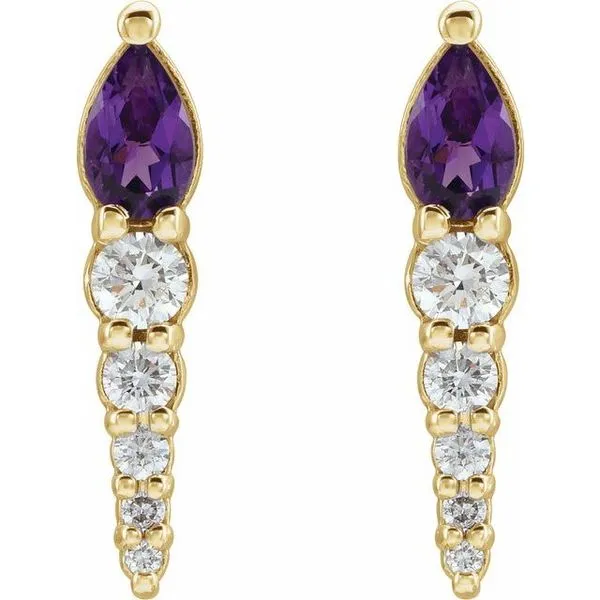 Accented Bar Earrings Image 2 Boyd Jewelers Wesley Chapel, FL