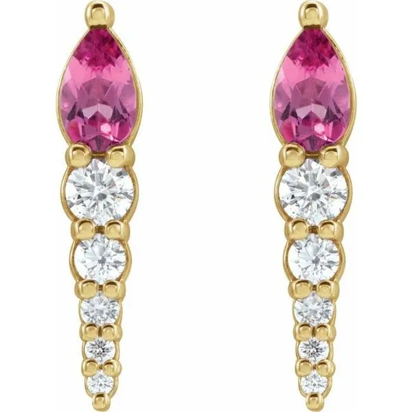 Accented Bar Earrings Image 2 Rick's Jewelers California, MD