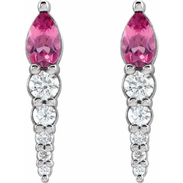 Accented Bar Earrings Image 2 Rick's Jewelers California, MD