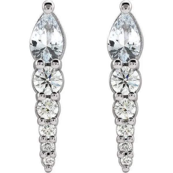 Accented Bar Earrings Image 2 Milan's Jewelry Inc Sarasota, FL