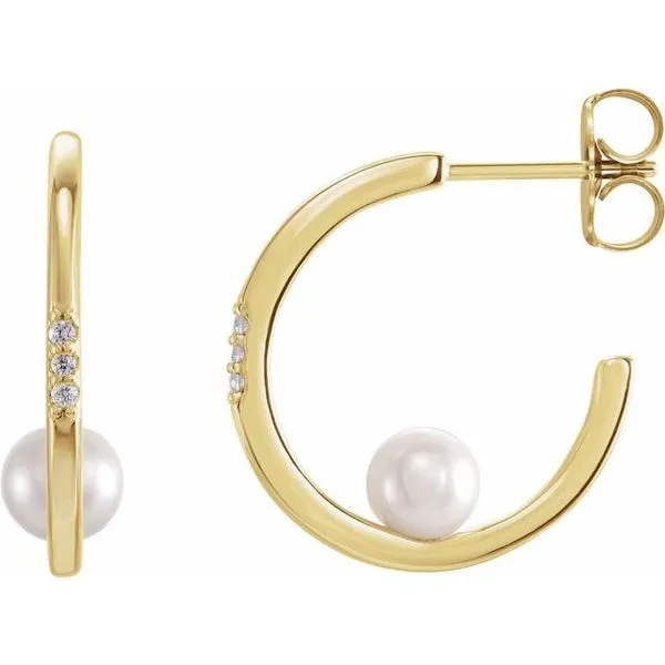 Pearl Hoop Earrings Long Jewelers Chesapeake, VA