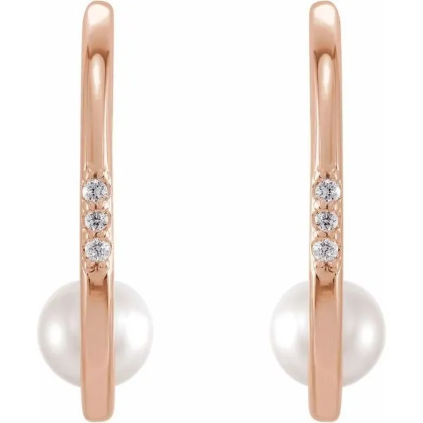 Pearl Hoop Earrings Image 2 Long Jewelers Chesapeake, VA