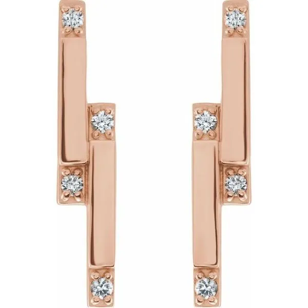 Accented Bar Earrings Image 2 Leslie E. Sandler Fine Jewelry and Gemstones rockville , MD