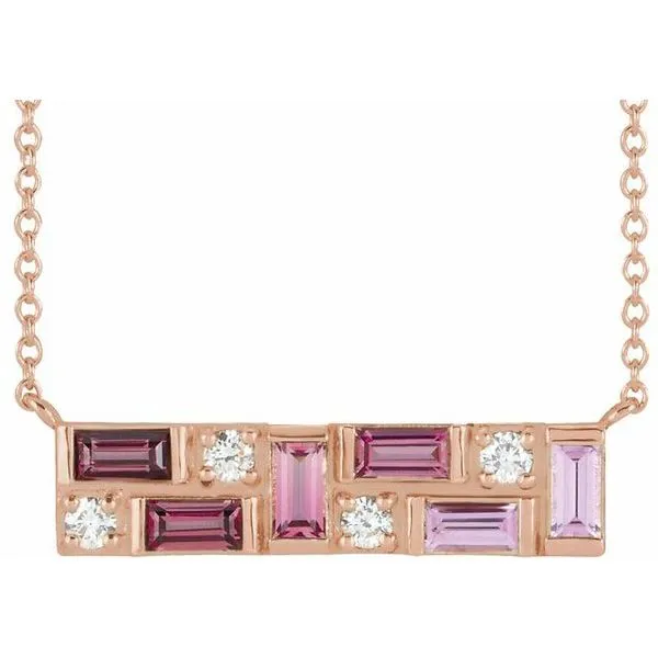 Accented Baguette Bar Necklace Diny's Jewelers Middleton, WI