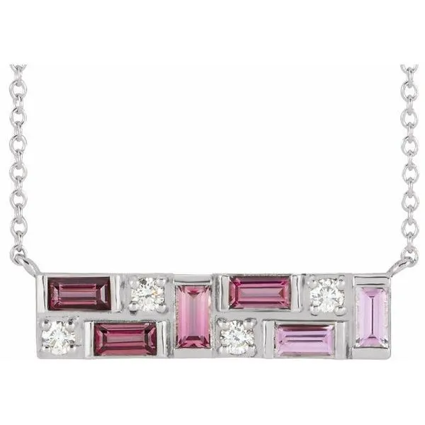 Accented Baguette Bar Necklace Hopman Jewelers Elkhart, IN
