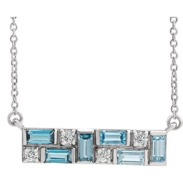 Accented Baguette Bar Necklace Jewelry Design Studio Jensen Beach, FL