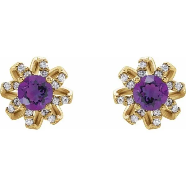 Round 4-Prong Halo-Style Twist Earrings Image 2 Milan's Jewelry Inc Sarasota, FL