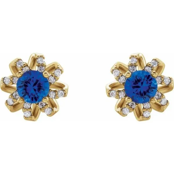 Round 4-Prong Halo-Style Twist Earrings Image 2 Long Jewelers Chesapeake, VA