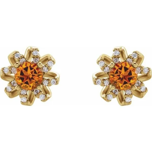 Round 4-Prong Halo-Style Twist Earrings Image 2 Leslie E. Sandler Fine Jewelry and Gemstones rockville , MD