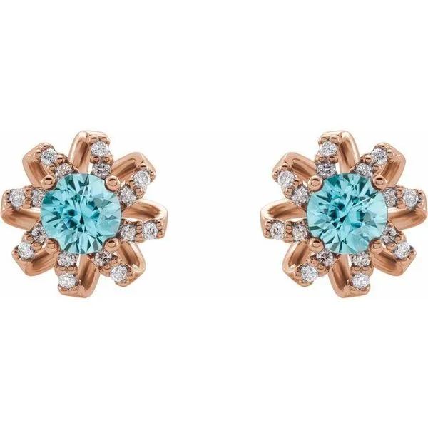 Round 4-Prong Halo-Style Twist Earrings Image 2 Moseley Diamond Showcase Inc Lexington, SC