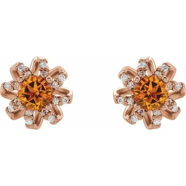 Round 4-Prong Halo-Style Twist Earrings Image 2 Long Jewelers Chesapeake, VA