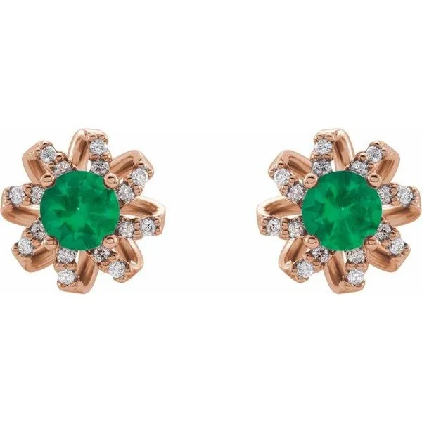 Round 4-Prong Halo-Style Twist Earrings Image 2 Long Jewelers Chesapeake, VA