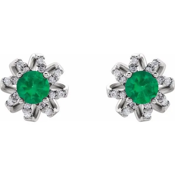 Round 4-Prong Halo-Style Twist Earrings Image 2 Milan's Jewelry Inc Sarasota, FL