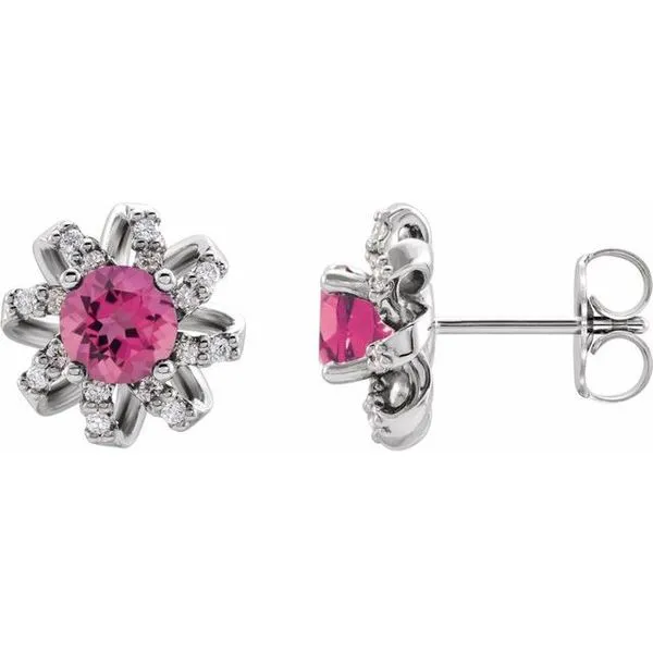 Round 4-Prong Halo-Style Twist Earrings James Wolf Jewelers Mason, OH