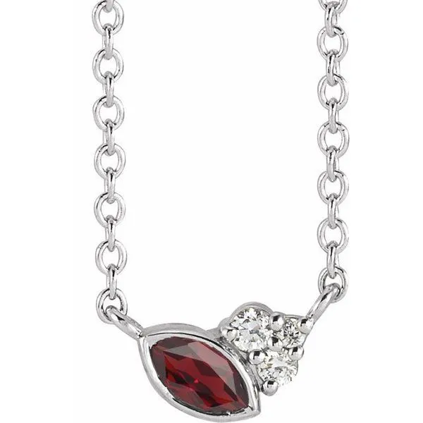Accented Bezel-Set Necklace James & Williams Jewelers Berwyn, IL