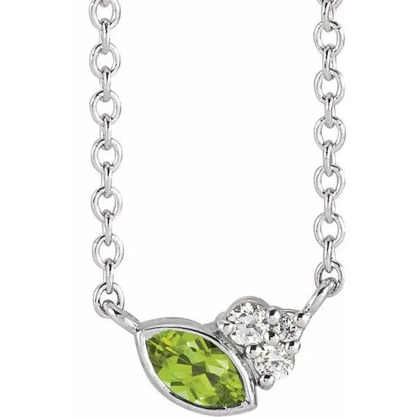 Accented Bezel-Set Necklace Long Jewelers Chesapeake, VA