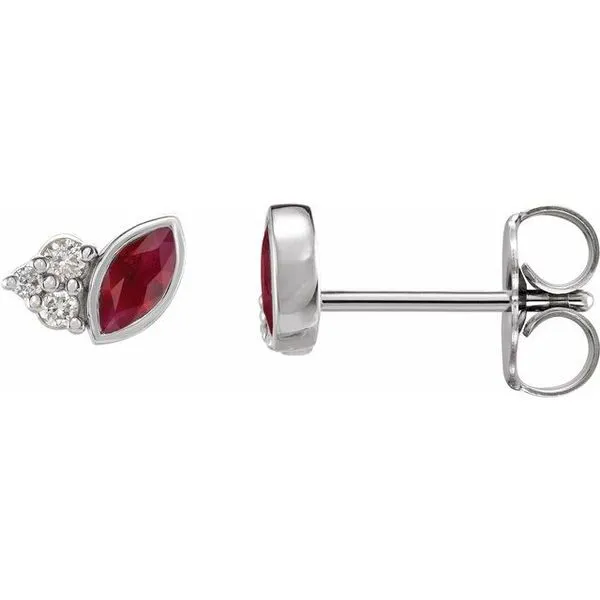 Accented Bezel-Set Earrings Morin Jewelers Southbridge, MA