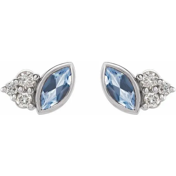 Accented Bezel-Set Earrings Image 2 Holly's Jewelry Mountain Home, AR