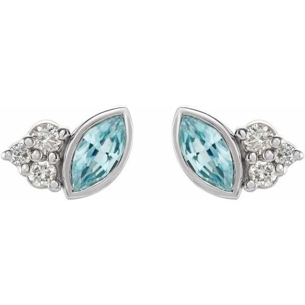 Accented Bezel-Set Earrings Image 2 Milan's Jewelry Inc Sarasota, FL