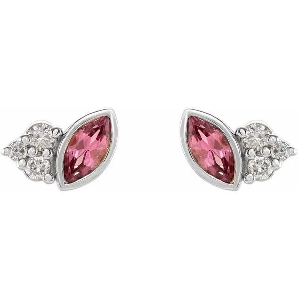 Accented Bezel-Set Earrings Image 2 Atlanta West Jewelry Douglasville, GA